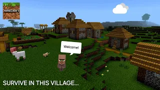 Surviving in the VILLAGE, leveling the land for BUILDING a HOUSE | Minecraft E1|