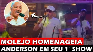 Molejo homenageia Anderson Leonardo em primeiro Show após morte do cantor