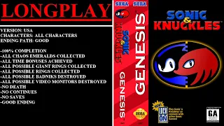 Sonic & Knuckles [USA] (Sega Genesis) - (Longplay - All Characters | 100% Completion)