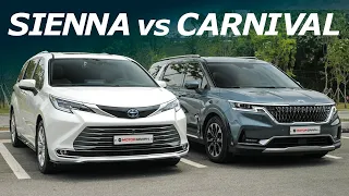 2021 Toyota Sienna vs. Kia Carnival(Sedona) "Side by Side Comparison Test"