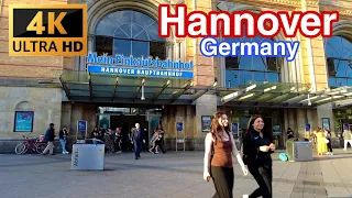 [4K] Hanover Germany City Walk in 2022 - Walking Tour at Hannover Hauptbahnhof