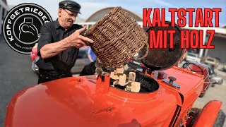 Traktor mit Holzvergaser Kaltstart