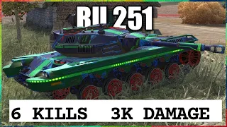 RU 251 • 6 Kills 💥 3K DMG 🔥 Gameplay WOTB | WOTBLITZ | World of Tanks blitz