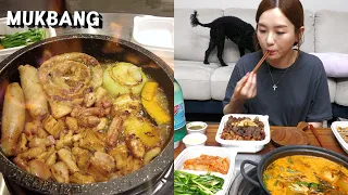 리얼먹방:) 모듬 소곱창구이 & 곱창전골 ★ ft.김치말이국수,깍두기볶음밥,소주ㅣGrilled Beef Intestines & StewㅣREAL SOUNDㅣASMR MUKBANGㅣ