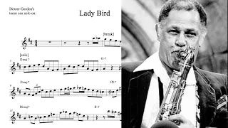 Dexter Gordon's tenor sax solo TRANSCRIPTION on 'Lady Bird' (Bb)