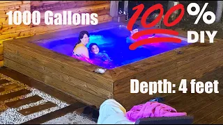 Family builds a DIY in-ground Hot Tub/Spa! (4 foot deep, 1000 gallons, fits 10)