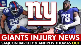 🚨 Giants Injury News: Saquon Barkley & Andrew Thomas Ruled OUT vs. 49ers, Wan’Dale Robinson Update