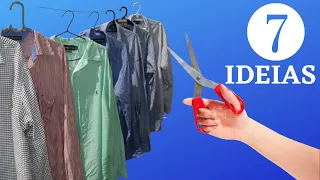 VOCÊ vai PIRAR COM essas 07 IDEIAS para REAPROVEITAR camisas MASCULINAS I RECICLAJE FACILE I HACKS