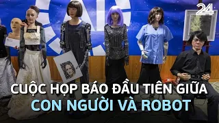 Cuộc họp báo đầu tiên giữa con người và robot | VTV24