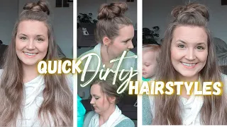 4 Quick Easy Hairstyles For Dirty Hair | How to Style Oily Greasy Hair
