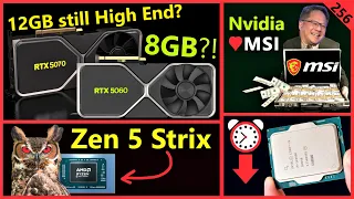 RTX 5060 8GB, RTX 5070 12GB, MSI backs Nvidia, AMD Zen 5 Strix, Intel Baseline | Broken Silicon 256