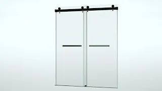 AZUPIN Shower Doors - Frameless Double Sliding Shower Door - Catalyst