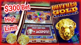⚠️Omg!! $300 high limit bet on Buffalo Gold Revolution slot and this happened