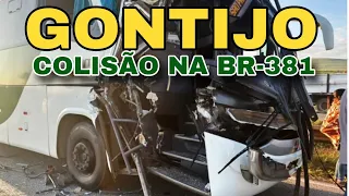 Acidente com ônibus da Gontijo na BR-381 em Careaçu-MG