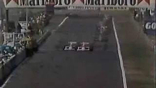 F1 1988 Senna VS Prost Dangerous Overtake Portugal GP Estoril Opening Laps Mclaren BBC