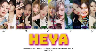 BABYMONSTER (G)-IDLE IVE NEWJEANS BLACKPINK COLOR CODED LYRICS HEYA