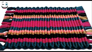 Doormat making at home with old clothes, Paydan banane ka tarika new design 2023, Macrame craft