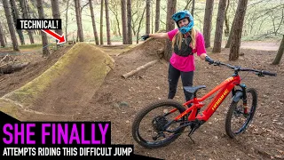 KARA FINALLY ATTEMPTS TO RIDE THIS DIFFICULT JUMP LINE!!