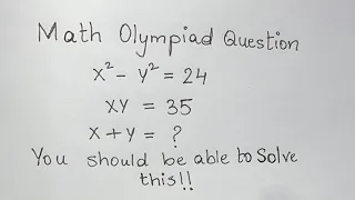 Math Olympiad Question | Nice Equation Solving | You should be able to solve this!!