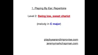 'Swing Low, sweet chariot' (melody) (C major)