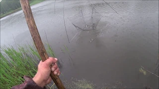Рыбалка на ПАУК подъёмник на озере,САЗАН,КАРАСЬ