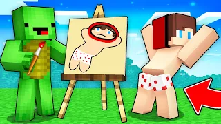 Mikey Use DRAWING MOD for PRANK on JJ Pants in Minecraft! - Maizen