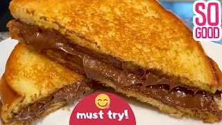 Easy Nutella Sandwich | How To Make Nutella Sandwich | Chocolate Sandwich Recipe | Easy Breakfast