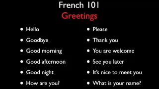 Learn French with French 101 - Greetings - Level One