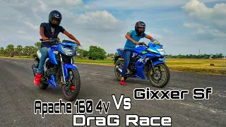 Apache 160 4v vs Gixxer sf Drag Race | Top End Battle