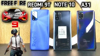 Xiaomi Redmi Note 10 Vs Samsung Galaxy A31 Vs Xiaomi Redmi 9T |Comparison And Speed Test|Gaming Test