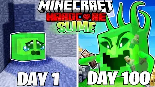 I Survived 100 DAYS as a SLIME in HARDCORE Minecraft!