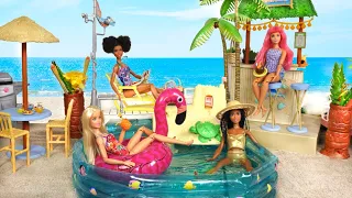 Barbie Dolls Summer Beach Vacation Morning Routine