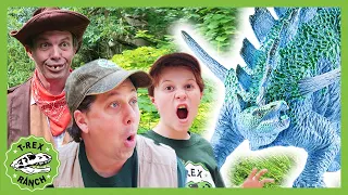 Giant Dinosaurs & LB Finds a Secret Door! Kids Dinosaur Adventure Compilation! T Rex & Pretend Play