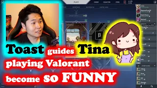 "TINA TINA!" | Disguised Toast guides TinaKitten playing Valorant has become so FUNNY | OTV Moment