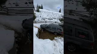 Jeep Grand cherokee stuck in river! Follow us to see next video if we get him out. #jeep #shorts