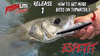 Your new favorite topwater fishing lure- The Espetit -Float tube sea bass fishing-Spigole a spinning