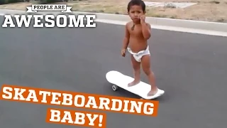 Incredible skateboarding baby!