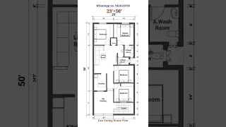 23×50 House Plan || 23×50 House Design || 23×50 Floor Plan || #floorplan #houseplan #shorts