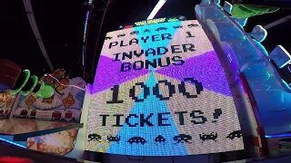 Space Invaders Frenzy Arcade Game 1000 Ticket Jackpot WIN #2 :) (At Old Orchard Beach From 7/6/17)