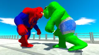 SPIDERMAN GORO vs HULK GORO DEATH RUN - Animal Revolt Battle Simulator ARBS