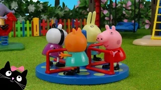 Peppa Pig y sus Amigos van a la Escuela y Juegan en el Parque de Playmobil - Juguetes de Peppa Pig