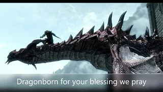 Skyrim, the song of the Dragonborn (eng. lyrics on screen)