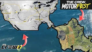 The Crew 2 & The Crew Motorfest Map Size Comparison