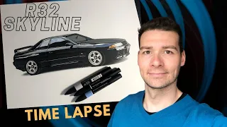 Drawing a Nissan Skyline R32 (time lapse video)