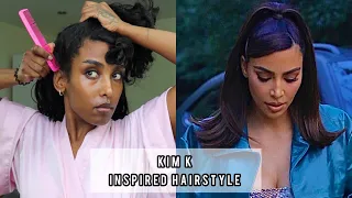 Half up half down Kim Kardashian inspired hairstyle || Celeb hairstyle || KimK hair look
