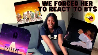 WE FORCED OUR NON KPOP FRIEND TO REACT TO BTS FOR THE FIRST TIME (IDOL, WE ARE BULLETPROOF & MORE)