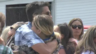 Community offers hugs to family ahead of Riley Howell's body arriving at Wayensville funeral home