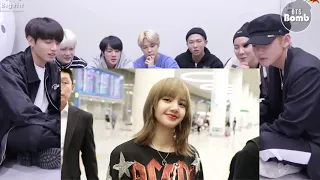 BTS reaction to LISA airport fashion (BLACKPINK)