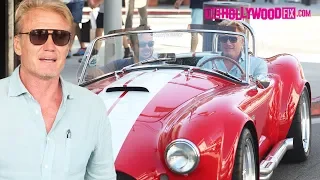 Dolph Lundgren Shows Off His Sick New 1965 Shelby Cobra GT While Leaving The Palm In Beverly Hills
