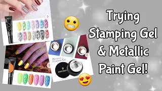 TRYING STAMPING GEL 1ST TIME! 😬 & METALIC PAINTING GEL | BORN PRETTY